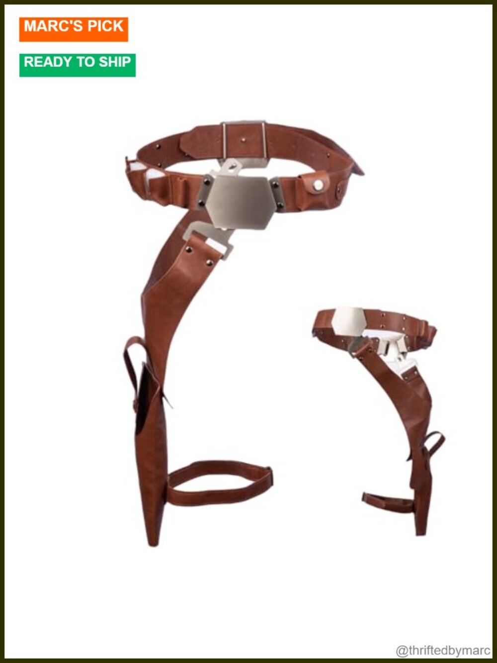 PU Leather Belt with Blaster Holster Halloween Cosplay Costume Prop